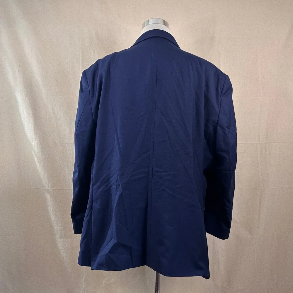 Joseph Abboud 58L Sport Coat 100% Wool Blue Two Button Lined Double Vented